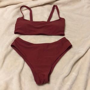 NWOT SHEIN Maroon Bikini Set Size Small